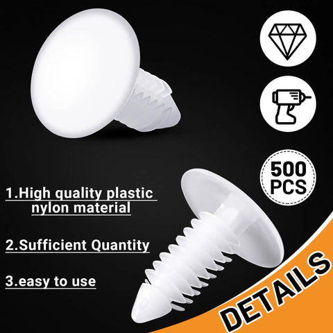 Top Notch Heavy Duty Christmas Fasteners And Vapor Barrier Clips In 1 Inch White, Premium nylon plastic fasteners for insulation, 500 pieces.