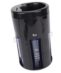 Real Deal Digital Coin Sorter Machine Counts Pennies Nickels Dimes Quarters And Dollars, black with five tubes for effective cash handling.