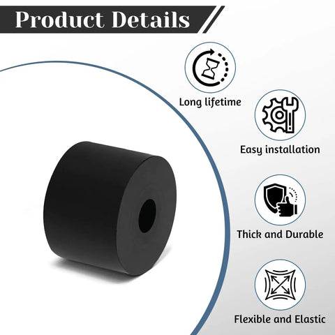 Heavy Duty Black Rubber Spacers 8 Pack 1 Inch Thick 5 16 Bore Solid Industrial Cushion Block for DIY Projects detailed view