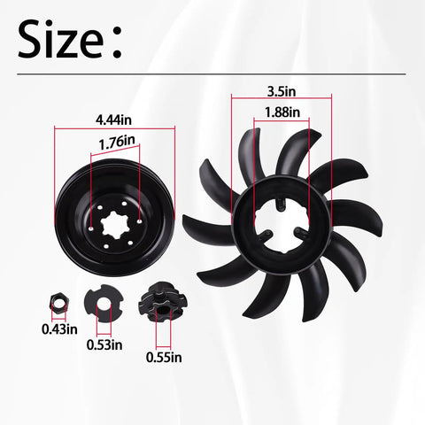 Fan and Pulley Kit for Hustler Raptor and Raptor SD Ride-On Mowers, Replaces 72134, Fits Left and Right Transmission System