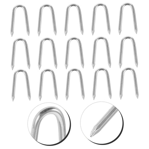 Image of 50 Piece U Shaped Fencing Staples For Heavy Duty Iron Garden Nails Quick Install Sharp Tip Easy To Use For Securing Fences