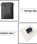 40 Inch Fire Pit Mat For Deck And Grill, Fiberglass Insulated Mat With Storage Bag and Stove on Mat