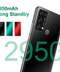Unlocked 3G Android Smartphone with Dual Sim, black back design, highlighting 2950mAh battery capacity, suitable for daily use.