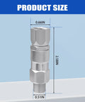 Airless Spray Gun Swivel Connector For Magnum Straight Hose Eliminates Hose Twists And Kinks Smooth Pressure Rolling Pro Grade Accessory For Precision Exterior And Detail Spraying Projects. Stainless steel connector, 2.58 in tall, 0.66 in wide, 0.51 in thread