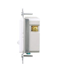 Side view of No Sweat Full Slide Dimmer Switch 120V Universal for LED CFL incandescent fixtures with adjustable screws.