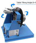 Heavy Duty 10Kg Welding Positioner Turntable With 65mm Chuck Rotating 0 To 90 Degree Table for flanges and pipes showing motor and controls.