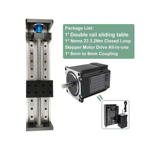 Heavy Duty Linear Rail Motor Kit With Ball Screw Sliding Table SFU1605 And Nema23 Motor for precision XYZ axis motion stage
