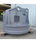 Heavy Duty Hydraulic Scrap Magnet Lifter For Excavators with self-powered design, gray finish on wooden pallet.