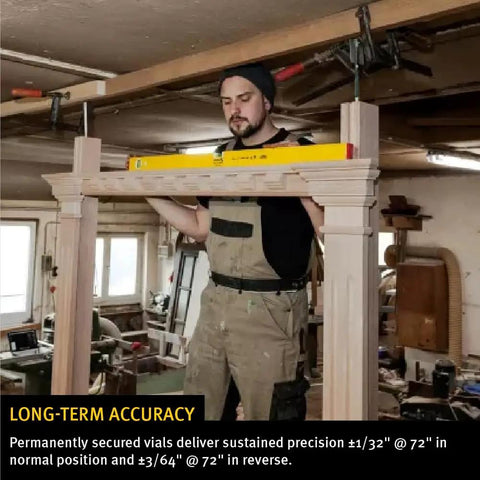 Built Solid Three Piece Spirit Level Kit Including 48 Inch 24 Inch Plus 12 Inch Precision Vials With Heavy Duty Lockable Case And Coated Beams For Dead On Layouts Every Single Project