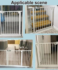 Triple Lock Baby Gate Extra Wide 31 To 35 Inches Pressure Mounted Walk Through Swing Auto Close Black Metal Gate installed