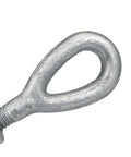 Close-up of Rock Solid 2 Inch X 24 Inch Eye To Eye Galvanized Turnbuckle rated 37000 pounds, showing round eye end.