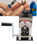 Manual Wire Stripping Machine With Fixed Steel Frame For Manual Electric Drill Powered Cranking Efficiently Strips Copper Aluminum Wires From 1 To 25mm Diameter Including Replacement Blades For Pro Results with lever handle.
