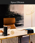 Eclipse Dope Bright Modern LED Torchiere Floor Lamp With Built In Touch Dimmer in a home office setting