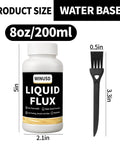 Water Based No Clean Solder Flux For Electronics 200 Ml 8 Oz Brush On Liquid Flux Lead Free for SMD BGA IC PCB Repair and Stained Glass Work
