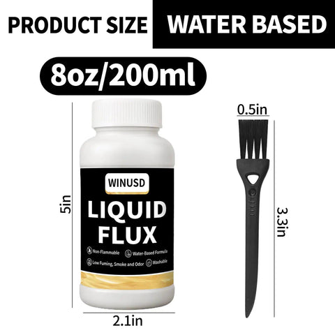 Water Based No Clean Solder Flux For Electronics 200 Ml 8 Oz Brush On Liquid Flux Lead Free for SMD BGA IC PCB Repair and Stained Glass Work
