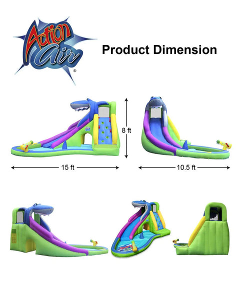 Shark Themed Inflatable Water Slide With Bounce House For Wet And Dry Play In The Backyard Epic Splash Time Playground Style