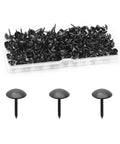 Top Shelf Metal Upholstery Tacks Legit Black Thumb Nails For Vintage Furniture Upkeep And Diy Room Decor Solid 200 Piece Set with black chrome finish.