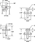 Technical diagram of Bi-Fold Door Hardware Repair Kit For 1 To 1-3/8 Inch Thick Doors, includes roller guides and pivots