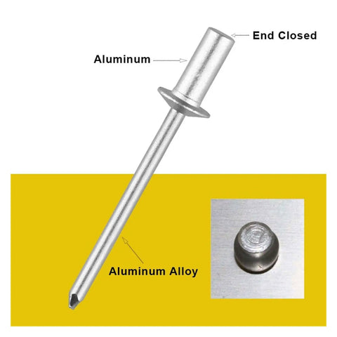 Rock Solid Sealed Aluminum Pop Rivets For Heavy Duty Auto Repair And Marine Work Fasten Sheet Metal Quickly With Watertight Closed End Blind Rivets In 30 Or 50 Piece Kits Built Tough For No Screw Hassle On Every Job