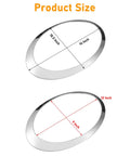 MINI Cooper Headlight Trim Ring Kit 2007-2013 R55 R56 R57 Dope Chrome Bezel Pair showing dimensions 14x10.3 and 12x9 inches