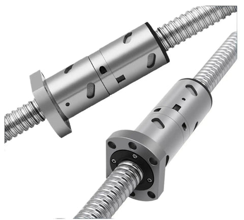 Custom Fit C5 DFU1605 Ball Screw End Machined Double Nut for CNC Parts And 3D Printer Precision Linear Motion Rail Support Up To 2000mm Length, showcasing double nut design.