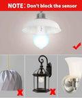 Motion Sensor A19 LED Bulbs Dusk To Dawn 5000K Daylight Motion Activated Indoor Outdoor Lighting 8.8W Equal 60W 800 Lumens For Porch Garage Hallway Weatherproof No Fuss 4 Pack in open fixtures, avoid blocked sensors