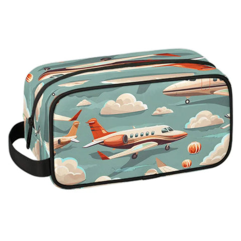 Cartoon Airplane Travel Toiletry Bag For Men With Hanging Kit Dope Travel Gear Waterproof Shaving And Wash Bag Lightweight Durable Organizer Large