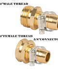 Heavy Duty 4 Pack Aluminum Hose Repair Kit With Clamps For Quick Fix Cracked Garden Hoses, Leaky Water Lines, And Burst Pipes Using Easy Male Female Fitting Connectors That Fit Standard 5/8 In Or 3/4 In Nozzles Perfect For Home Use, 3/4 male female thread aluminum hose connector with clamp