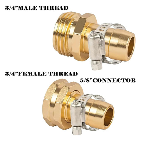 Heavy Duty 4 Pack Aluminum Hose Repair Kit With Clamps For Quick Fix Cracked Garden Hoses, Leaky Water Lines, And Burst Pipes Using Easy Male Female Fitting Connectors That Fit Standard 5/8 In Or 3/4 In Nozzles Perfect For Home Use, 3/4 male female thread aluminum hose connector with clamp