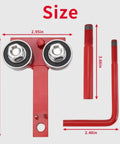 Heavy Duty Chainsaw Bar Rail Closer Tool for Precise Rail Alignment and Chain Grinding, red, includes dual bearing rollers