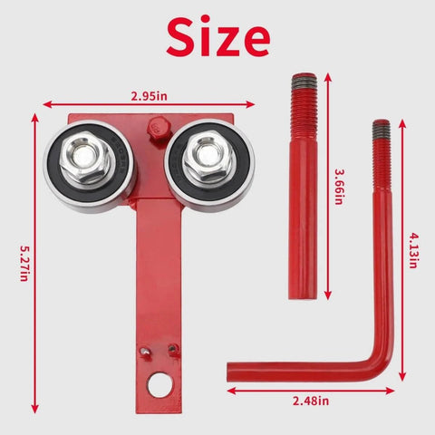 Heavy Duty Chainsaw Bar Rail Closer Tool for Precise Rail Alignment and Chain Grinding, red, includes dual bearing rollers
