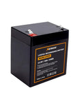 12V 5Ah LiFePO4 Deep Cycle Battery With Built In 6A BMS For Solar Power, Lighting, Fish Finder And More, front view