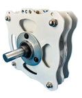 Heavy-Duty 1000W DIY Disc Permanent Magnet Coreless Generator Steel Plate Kit close-up showing steel axle and white acrylic housing.