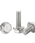 5/16-18 X 3/4 Flange Hex Head Bolts Stainless Steel 304 Fully Threaded Hardcore Heavy Duty Fasteners Tough As Nails Top Shelf Hardware For Trucks Cars And DIY Projects Includes 15 Pieces displayed.