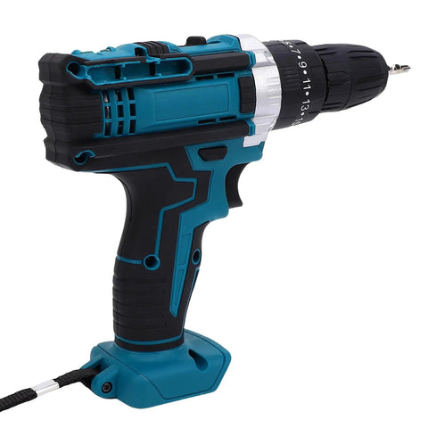 21V Brushless Cordless Drill Driver Featuring Variable Speed And 10mm Chuck Capacity, side view showing sturdy grip and design.