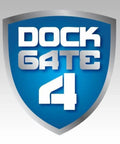 Dock Gate 4 logo on a blue shield background for branding and identification of the location.