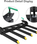 Heavy Duty 48 Inch Clamp On Pallet Forks For Tractor Bucket Debris Forks For Skid Steer And Front End Loader Buckets Durable Lifting Forks