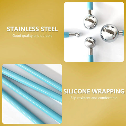 Close-up of stainless steel ball end and silicone wrapped handles from 10 Piece Dotting Tools Set With Ball End Tips For Dot Art And Rock Painting