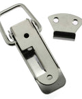 Heavy Duty Stainless Steel Duckbill Latch 2 Pack Spring Loaded Toggle Catch tight grip with mount plate for gear cases.