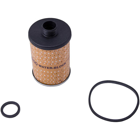 See Through Bowl Fuel Tank Filter Water Block Element Replacement 17 Micron Filtration, 2 Pack with gaskets for auto use