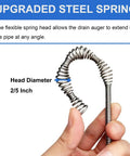 Drain Auger Clog Remover With Drill Adapter, 25 Feet Flexible Plumbing Snake for Kitchen, Bath and Shower Sinks, close-up of steel spring