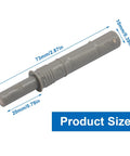 Slick Magnetic Push To Open Latches, 73mm gray plastic latch size with dimensions for kitchen drawers and cabinets.