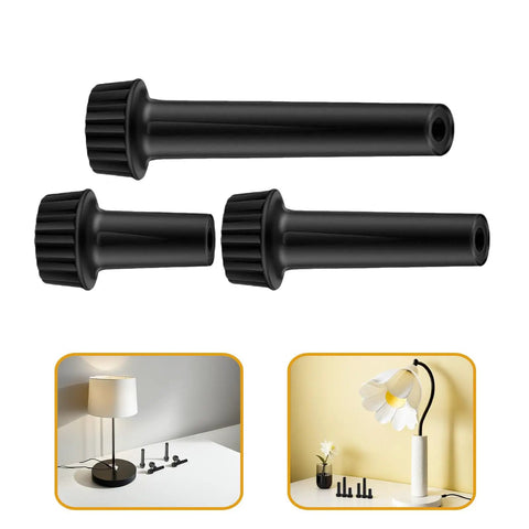 Nine Pack E26 Black Lamp Switch Knob Replacement Parts For Table Floor Lamps Fix Broken Turn Knobs Easy DIY Home Lighting Repair Kit With Ample Variety, black plastic