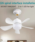 2 In 1 Socket Fan Light With Remote Must Have Dimmable LED Ceiling Fan And Light Adjustable Color Temperature 3000K To 6500K installed