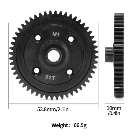 Beefy 52T M1.0 Hardened Steel Spur Gear Upgrade Part For One Eighth Sledge 4WD Monster Truck 9652X 95096 4 Replacement Gear