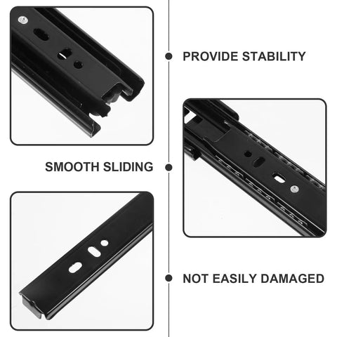 Heavy Duty Drawer Slides 2 Pack Stainless Steel Ball Bearing Sliding Rails For Kitchen Cabinets Smooth Quiet Operation