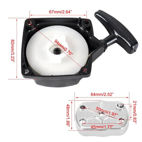 Pull Start Recoil Kit For 2 Stroke Pocket Rockets And Mini Dirt Bikes Replacement Claw Pawl Gear Set For 33cc 43cc 47cc 49cc 50cc Motors Fits ATVs Gas Scooters And Mini Choppers