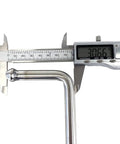 Measuring Four Pack Universal Swinging 10 Inch Stainless Steel Exhaust Hangers Weld On 0.47 Inch Rod with caliper