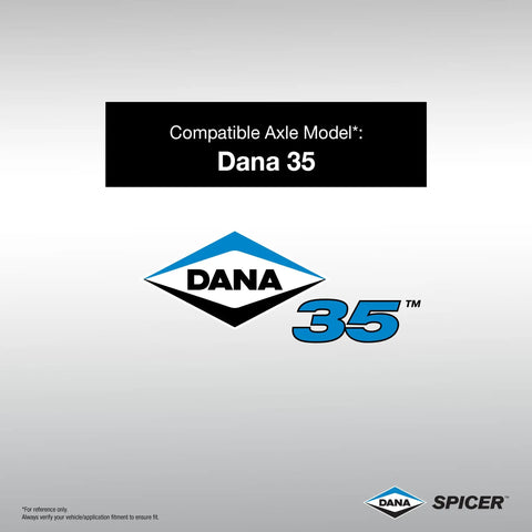 Dana 35 axle model compatibility graphic for Genuine OE Differential Pinion Oil Seal Replacement Kit for Classic Mopar Muscle Rigs and Jeep Cherokee.