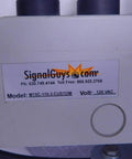 Label on Three-Stack Tower Light With Red Yellow Green Lenses, 56mm, Beige Pole Mount, 25 Inch, UL Certified